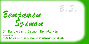 benjamin szimon business card